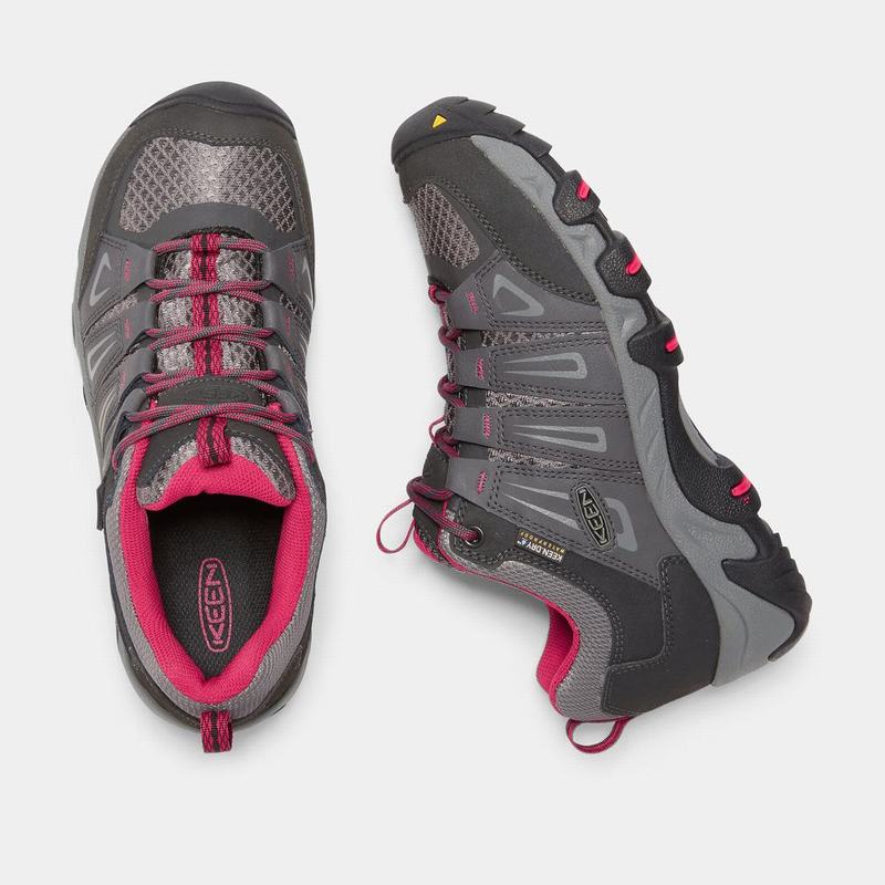 Keen Oakridge Waterproof Womens Hiking Shoes Grey/Rose Wholesale (8792-VGWJF)